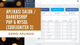 Aplikasi Salon  Barbershop PHP MySQL Codeigniter 3 [upl. by Namolos]