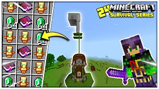 I build the best raid farm for Minecraft pe 120  mcpe survival series 24 [upl. by Urquhart]