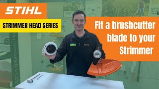 How to fit a brushcutter blade to your strimmer head  Stihl Strimmer head series [upl. by Lapotin]