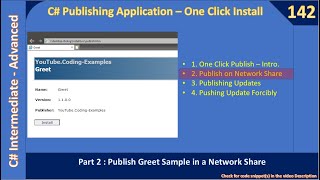 C One Click Network Publish  Part 2  Installer On Network Share  C Advanced 142 [upl. by Aremat]