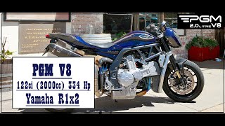 Hyperbike PGM V8 2000cc engine sound [upl. by Nohj]