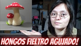 Como hacer hongos realistas en fieltro agujado How to make realistic needle felted mushrooms [upl. by Annuaerb213]