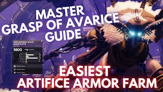 Easiest Artifice Armor Farm  Full Master Grasp of Avarice Final Boss Guide [upl. by Mur864]