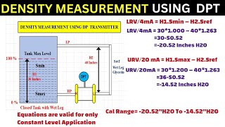 Density Measurement using DP Transmitter with Closed Tank Level measurements [upl. by Lazarus]