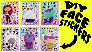 Gabbys Dollhouse DIY Silly Face Stickers with Gabby Cakey Mercat DJ Catnip Pandy Paws Baby Box [upl. by Manchester]