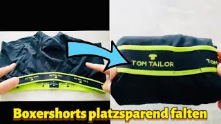 Boxershorts platzsparend falten  Männer Unterhosen falten  Unterhosen richtig falten Wäsche falten [upl. by Newberry155]