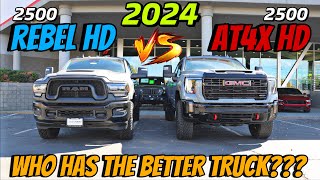 2024 GMC Sierra 2500 AT4X VS RAM 2500 Rebel HD If Money Wasn’t A Factor Who Wins [upl. by Darcie]