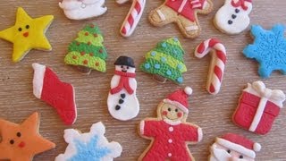 Come decorare dei biscotti di natale natalizi con pasta di zucchero [upl. by Aknaib]