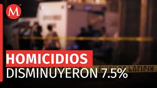 Homicidios disminuyeron 75 en primer semestre de 2023 informa Inegi [upl. by Celie659]