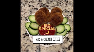 🌙 Eid Special 👉🏻 Eggs amp Chicken Cutlet  Cutlet Recipe  How To Make Cutlet [upl. by Eimirej]