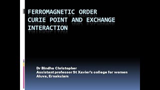 ferromagnetic ordercuries law and exchange field [upl. by Neb]