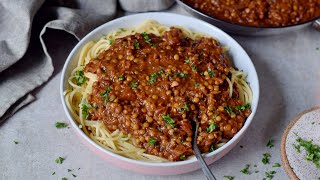 Vegan BOLOGNESE Sauce Recipe Easy Lentil Bolognese [upl. by Styles360]