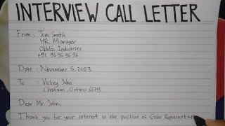 How To Write An Interview Call Letter Step by Step Guide  Writing Practices [upl. by Onailimixam]