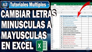 Como Cambiar Letras Minusculas A Mayusculas En Excel [upl. by Melesa]