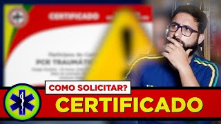 Esclarecimentos  Como solicitar o Certificado de 10h do curso de PCR traumática no APH [upl. by Gabrila]