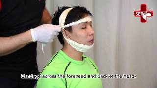 Jaw Injury Bandage  Singapore Emergency Responder Academy First Aid and CPR Training [upl. by Vilhelmina]