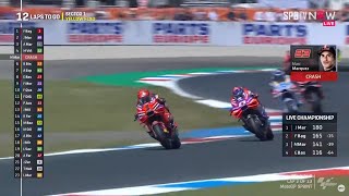 SPRINT RACE MOTOGP ASSEN 2024 🏁❗MARC CRASH 😱TT ASSEN CIRCUIT❓dutchGP MotoGP™️24 REPLAY TV [upl. by Harlene]