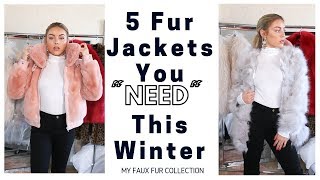 5 Fur Coats You NEED this Winter  My Faux Fur Collection [upl. by Korry]