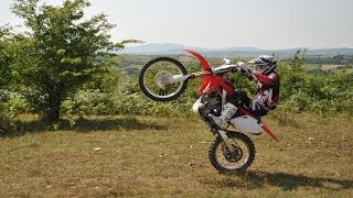 Learning to Wheelie a Dirt Bike Honda CRF250R [upl. by Tyne311]