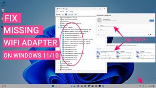 Fix WiFi Adapter Missing In Windows 1110  Get Back Wireless Adapter [upl. by Dami]