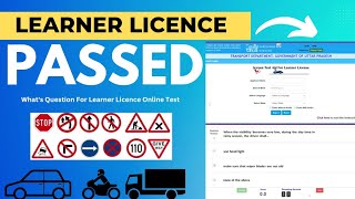 How To Passed Online Learner Licence Test 2023  Whats Question For Learner Licence Online Test [upl. by Torin]