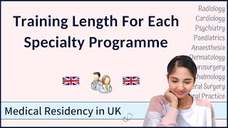 Training Length for Each Specialty Programme  Medical Residency in UK [upl. by Livi]