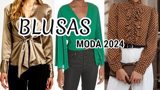 BELLAS ELEGANTES Y SENCILLAS BLUSAS DE MODA OTOÑO INVIERNO 2023 2024 BLUSAS EN TENDENCIA DE MODA [upl. by Anstus]