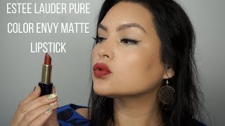 Estee Lauder Pure Color Envy Matte Lipstick 120 Irrepressible Mini Tutorial  Melissa Chee [upl. by Orelia]