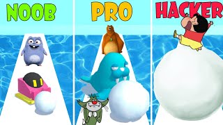 Noob vs Pro vs Hacker in Snowballio  Shinchan  Jack  Bhalu and Bulbule plays Snowballio [upl. by Kylander762]