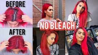 HOW TO DYE DARK HAIR RED WITHOUT BLEACH  BodmonZaid [upl. by Bartie429]