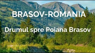 BrasovRomania Drumul spre Poiana Brasovvazut de susparcarile de la pint viewBrasov aerial view [upl. by Hacim]