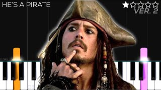 Pirates of the Caribbean  HE’S A PIRATE  EASY Piano Tutorial [upl. by Liew]