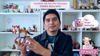 Tutorial de fieltro agujado Zorro realista  needle felting fox [upl. by Fanchon542]