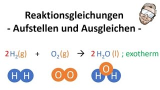 Aufstellen und Ausgleichen von Reaktionsgleichungen  Chemie Endlich Verstehen [upl. by Hans]