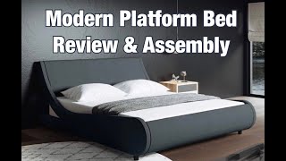 Modern Contemporary Wave Platform Bed Review and Assembly  As seen on Amazon amp Ebay Futuristic Bed [upl. by Nixon814]