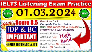 IELTS LISTENING PRACTICE TEST 2024 WITH ANSWERS  01032024 [upl. by Ahsirpac]