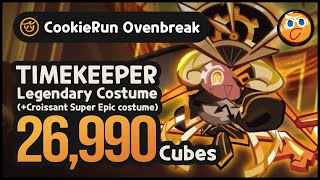 Cookie Run Ovenbreak  Find Timekeeper Legendary costume with 26990 Cubes [upl. by Ailido534]