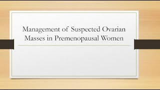 Ovarian cyst in premenopausal part 1 [upl. by Gratiana]