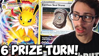 Take 6 Prizes In 1 Turn WJolteon VMAXEarthen Seal Stone Strongest Sniper PTCGO [upl. by Mallory]