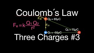 Coulombs Law 7 of 7 Force on Three Charges Arranged in a Right Triangle [upl. by Belayneh]