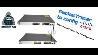 How to configure EtherChannelLAG LACP on a Cisco switch  Cisco Packet Tracer Video  2019 CCNA [upl. by Nytsud893]