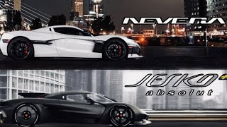 Koenigsegg Jesko Absolut VS Rimac Nevera 0400 KMH Conparison [upl. by Aicrag]