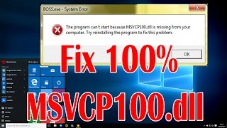 How To Fix MSVCP100dll Missing Error Working 100 Windows 7 8 81 and 10 i Fix it [upl. by Nimrak46]