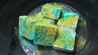 Fresh Gym Chalk and Bright Green and Yellow Pigments gymchalkcrushing asmr newvideo [upl. by Eisnyl]