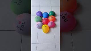 Nine Love Balloons Popping Reverse Video Asmr Water Color Satisfying [upl. by Mis305]