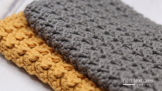 Easy Textured Dishcloth Crochet Pattern [upl. by Magnus]