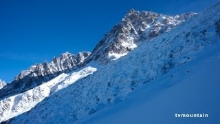 Couloir des Cosmiques La Jonction Glacier des Bossons rive gauche Chamonix MontBlanc ski [upl. by Faletti519]