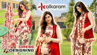 Alkaram dress designing  Summer dress designing  Mehreen Riz [upl. by Ingunna]