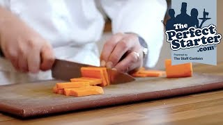 How to cut carrot Macédoine by Michelin star chef Russell Brown [upl. by Fugere84]