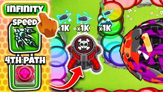 INFINITE Upgrades on the 4th Path Spike Factory in Bloons TD 6 [upl. by Aggappera548]